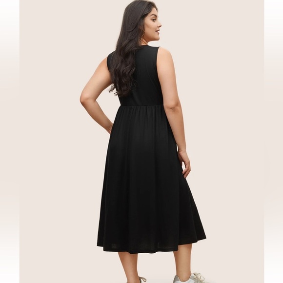 BloomChic Plus Size XL Supersoft Essentials Solid Gathered Tank Dress us14-16 - Picture 2 of 8